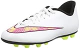 botas futbol sala rosas  Nike Mercurial Vortex II FG-R, Botas de fútbol para Chico, (Blanco/Volt/Hyper Rosa/Negro), 38.5 EU
