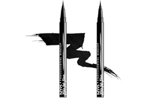 NYX Professional Makeup Delineador de ojos Epic Ink Liner, Punta de pincel, Resistente al agua, Fórmula vegana, Pack doble, Negro