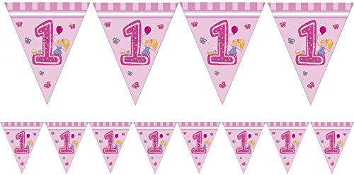 XXL Erster Geburtstag Mädchen Rosa Party Deko Set 16 Personen - 4