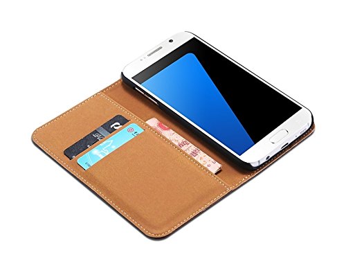 Samsung-Galaxy-Phone-Genuine-Leather-Wallet-Flip-Case-Card-Slots-Interior-Slim-Cover-Holder