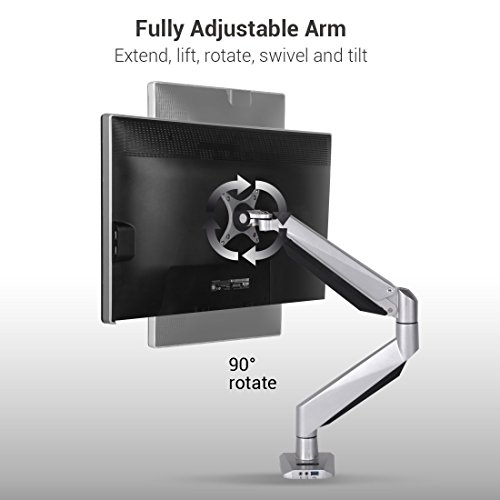 Fleximounts D7L Gasfeder Monitorhalter Tischhalterung Standfuß für 10 „-34“ LCD LED TV Bildschirme Flachbildschirm, Belastbarkeit:6-15 kg, neigbar, schwenkbar 360°, höhenverstellbar - 4