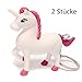 Produktbild Koreyoo LED Einhorn Schlüsselring Einhorn Partei Beutel Anhänger mit Ton und Licht Schlüsselanhänger Silikonschlüsselring Telefon Bezaubert Kindergeburtstags Party Geschenk (H04)