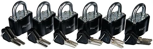 squire standard shackle padlocks pack of 6 padlocks