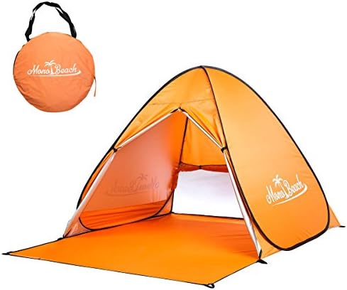 Monobeach Baby Beach Tent Automatic Pop Up Shade Cabana Portable UV Sun Shelter（orange）