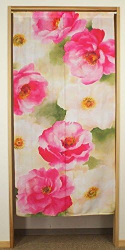 Narumikk narumi noren(Japanese curtain) long size SUISAI flower (Watercolor floral Pattern) 10290 from Japan