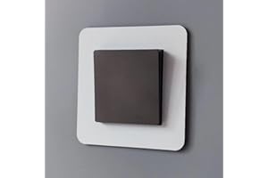 DWUENT Light Switch Surround, Light Switch Cover Plates, Socket Surround, 2Pcs White 8.6x8.6cm Self Adhesive Single Lights Switches Cover, Square Acrylic Wall Plate Sticker for Home Decoration