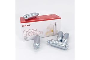 ZEMO 24 Cargadores de Crema N2O 8 gr Para Sifón De Nata Montada - CAPSULAS Gas Plateadas - Bombonas de gas Óxido nitroso N2O - Acero - Cargas Sifon de Cocina (24 Bombonas)