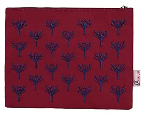 Aakrutii Eco Friendly Cotton Zipper Pouch for Womens Wallets Girls Wallets Card Cases & Money Organizers(Red)