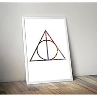 Harry Potter inspiriert Aquarell Poster - Deathly Hollows - Hogwarts - Zitat - Alternative TV / Movie Prints in verschiedenen Größen (Rahmen nicht im Lieferumfang enthalten)