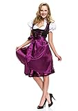 lila-schwarzes Lifos Dirndl mit Bluse und Schürze - 4