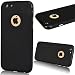 Produktbild GrandEver iPhone 6S Hülle, iPhone 6 Hartschale 2 in 1 Grad Schutz Hardcase Einfarbig Rückschale Schutzhülle Bumper Klar Dünne Ultra Slim Rückseite Clear Case Matte Cover Handy Tasche Premium Handyhülle für iPhone 6/iPhone 6S Backcover - Schwarz