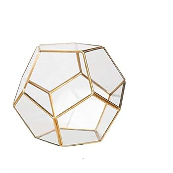 Geometrisches Glas-Terrarium – Ca. 12x12x14 Cm, Aus Glas & Zinn, Für Sukkulenten & Deko