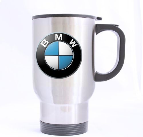 LaHuo German BMW Blue &amp; White Logo For Car Fans Custom Design Stainless Steel Coffee Mug Car Travel Water Bottle Tea Cup 14 OZ