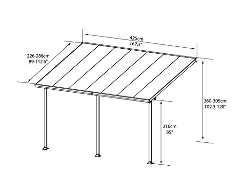 Palram Terrassendach, Terrassenüberdachung 300×425 weiß - 3