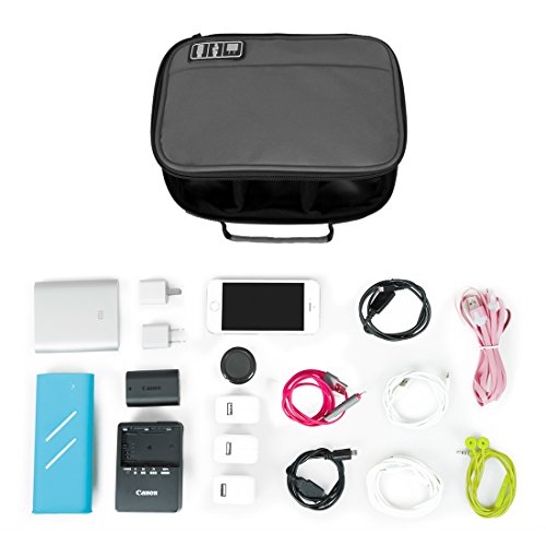 BAGSMART Elektronik Zubehör Organizer für Festplatte, USB, Kabel, Akku, Speicherkarten Grau - 4