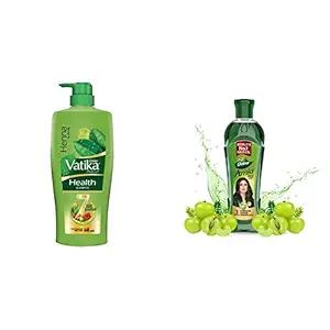 Dabur Vatika Health Shampoo - Power of 7 Natural Ingredients - 640 ml & Dabur Amla Hair Oil - for Strong , Long and Thick Hair 275ml
