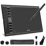LANSRAYOL Zeichentablett Grafiktablett 10x6 Zoll Digitalisiertablett Kabellos Batterielos Stift 5080 LPI 266 RPS 8192 Stufen druckempfindliches natürliches Schreibgefühl Kompatibel mit Mac Windows