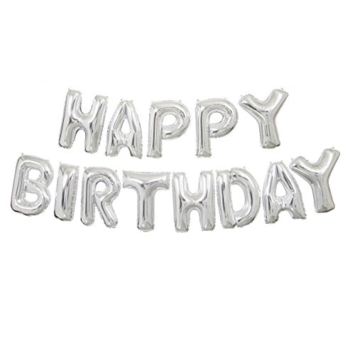 Ballon-Girlande HAPPY BIRTHDAY Silber 35cm