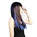 Neitsi 10pcs 18inch Colored Highlight Synthetic Clip on in Hair Extensions Blue