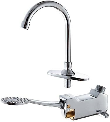Neilyn Hospital Laboratory Full Copper Foot Faucet Taps Lead-Free Brass Single Cold Hotel Restaurant 360° Swivel Faucets Mixer Tap