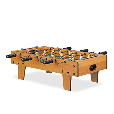 Relaxdays Baby-Foot Mini babyfoot Enfants Adulte Jeu de Table Soccer de Voyage lxP 69 x 37 cm, Vert-Marron, 10022517, 23 x 69 x 37 cm