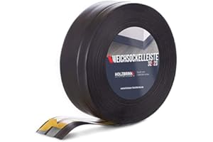 HOLZBRINK Plinthe Souple Autoadhésive Noir Plinthe pliable, 32x23 mm, 10 m