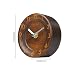 Produktbild Holz Wecker Mit Snooze Retro Uhr Rund -Leise Tischuhr Ohne Ticken- Desktop Mini Wecker Dunkelbraun