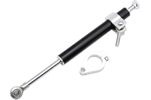 Dreamseek 13"(330mm) Universal Steering Damper for Harley Honda Yamaha Kawasaki Suzuki Aprilla KTM BMW Ducati Sportster Touring Scrambler Stabilizer CNC Aluminum (Black)