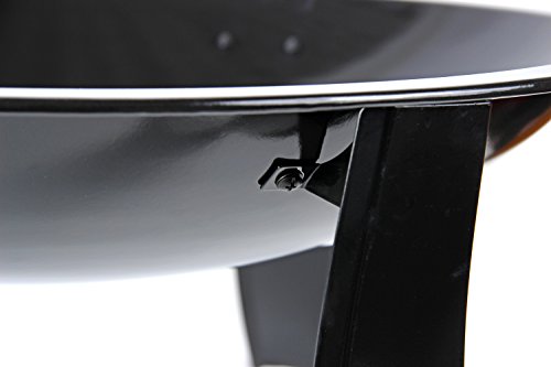 XXL 61cm Feuer-Schale schwarz Feuer-Korb mit Funkengitter Garten-Kamin Pflanz-Schale Terrassen-Ofen Feuer-Stelle Grill-Feuer - 5