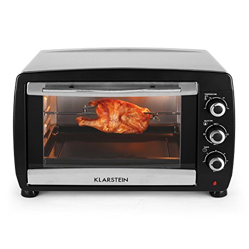 Klarstein Omnichef 45 Backofen Minibackofen Ofen (2000W, 45 Liter, Grillspieß und Grillrost, Edelstahl, Timerfunktion) schwarz - 5