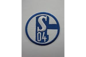 JINGTONGDA 2stk FC S04 Aufnäher Patch Football Fussball Soccer Club Iron on bügelbild aufbügler Badge