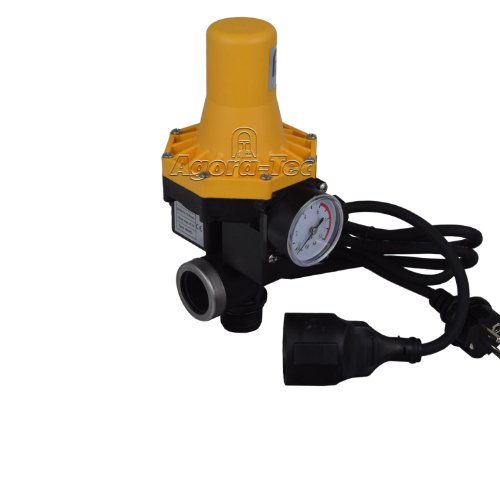 Agora-Tec Pumpen Druckschalter AT-DWv-3 mit Kabel zur Pumpensteuerung für Kreisel-, Tauch- Tiefbrunnenpumpen und Betriebsdruck von 7 bar, AT 003 001 002 - 6