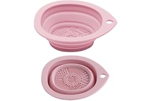 ‎EITABEL Foldable Silicone Makeup Brush Cleaner Bowl - Portable Cleaning Tool for Cosmetic Brushes, Powder Puffs, and Sponges