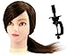 Micro Trader Hairdressing 18" 100% Real Human Hair Training Head With Clamp Stand - 25 X 19 X 15 cm - Brown