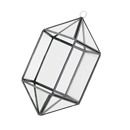 MagiDeal Modern 18-Seitig Hängeblumentopf Glas Geometric Blumentopf Blumen Pflanzen Vase Box Terrarium für Haus Wohnzimmer Garten Deko