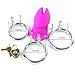 Produktbild DRSMDR Männlich Silikon Peniskäfig Keuschheitsgürtel für Männer Keuschheit,SM Folter Bondage Keuschheitsgürtel 3D Hahnkäfig aus mit 3 Sprengring und Gelb Herzförmige Sperre,Pink