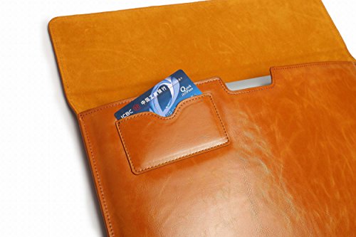 15 Zoll Schutzhülle / Tasche für Tablets und Notebooks bzw. Laptops aus feinstem Lederimitat mit Zusatzfächern und weichen Innenfutter für Apple MacBook Pro RETINA15″, Dell Latitude, MSI Gaming Book, Schenker Slim-Serie, HP Elitebook + Chromebook, Gigabyte P-Serie Farbe brown (hellcoffee (dunkelbraun)) - 5
