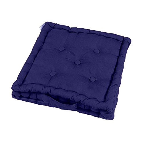 Télécharger Homescapes Coussin de Chaise de couleur Bleu Marin fait en 100 % Coton de 40x40 cm pour Chaise de Salon et Chaise de Jardin gratuit