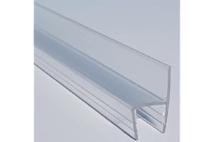 VISUALLGLASS CORTINAS DE CRISTAL I CERRAMIENTOS INTEGRALES FABRICAMOS SENSACIONES VisuAllglass - Junta para cortina de cristal, Repuesto universal transparente de 2 m Para cristales de 6-8-10 mm Válido en perfil ducha - mampara tipo corredera y plegable (Junta h minúscula 8 mm)