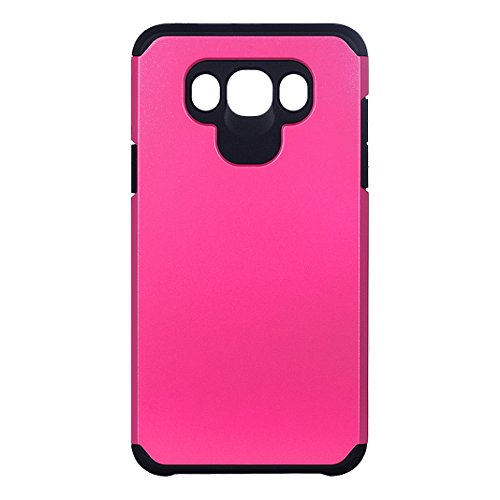 Galaxy J7 2016 Hülle Outdoor Rosa Schleife® PC Hard Back Cover Weich Silikon Bumper mit Dual Layer Schutz Hybrid Case Schutzhülle Handyhülle für Samsung Galaxy J7 2016 / J7109 / J7108 (5.5 Zoll) - 2