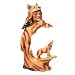 Produktbild Native American Indian Figur – Indian Warrior Native Decor, Polyresin Gesicht und Wolf indischen Skulptur für Innen Dekoration, Braun – 12,7 x 22,9 x 6,9 cm