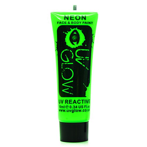 UV Glow Neon Face and Body Paint - 1x 10ml Green