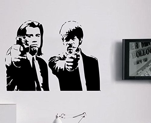 Película Pulp Fiction Jules & Vincent Póster Mural de pared Arte Libre rasqueta vinilo, negro, Small - 59cm W x 43cm H