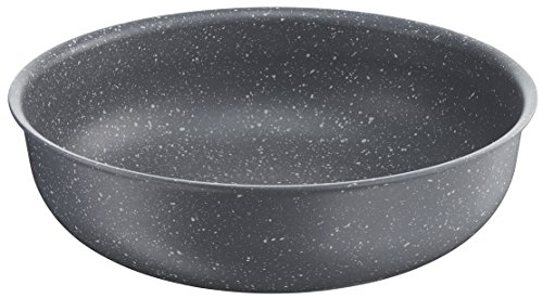 Lagostina Ingenio Induction Wok en Aluminium Anti-adhésif, Effet Pierre, 28 cm