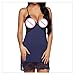 Produktbild FJLOKE& Jaycosin Pajamas Ladies sexy lace Straps Shoulders V-Neck Siamese Erotic Lingerie Ladies sexy Temptation lace Sleeveless Sling Navy S
