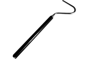 JIAKALAMO Gancio pieghevole a serpente, gancio retrattile in acciaio inox per rettili estensibile, gancio cattura serpente (nero)