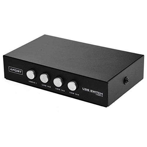 UEETEK Sharing Switch mit 4 Ports für Drucker Scanner und andere USB-Geräte (schwarz) - 5