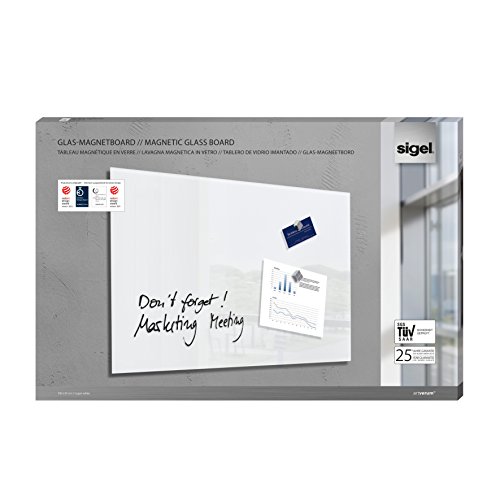 Sigel GL141 Glas-Magnetboard / Magnettafel artverum super-weiß 100 x 65 cm – weitere Größen/Farben - 11