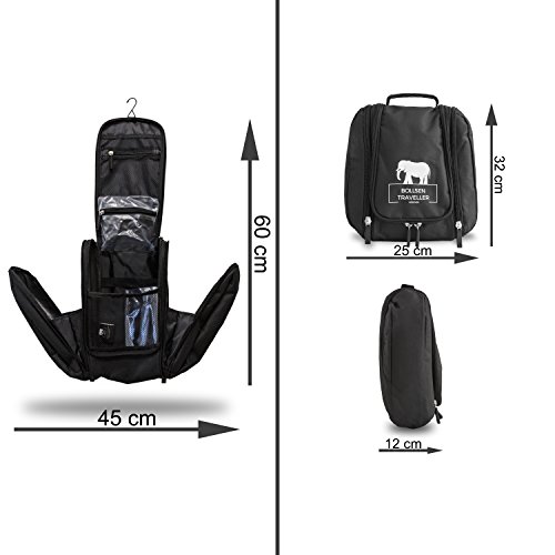 Zuverlässiger Kulturbeutel zum Aufhängen – Kulturtasche für Damen Herren – Extragroße Kosmetiktasche Waschtasche – XXL 32 cm - 4