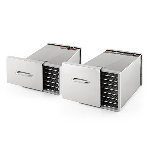 Klarstein Fruit Jerky Pro 8 Dörrgerät Dörrautomat (8 Etagen, 630 Watt, einstellbare Temperatur, Trockenfläche ca. 0,86 m², Ventilator, Edelstahl-Gehäuse, inkl. Handbuch) silber - 6
